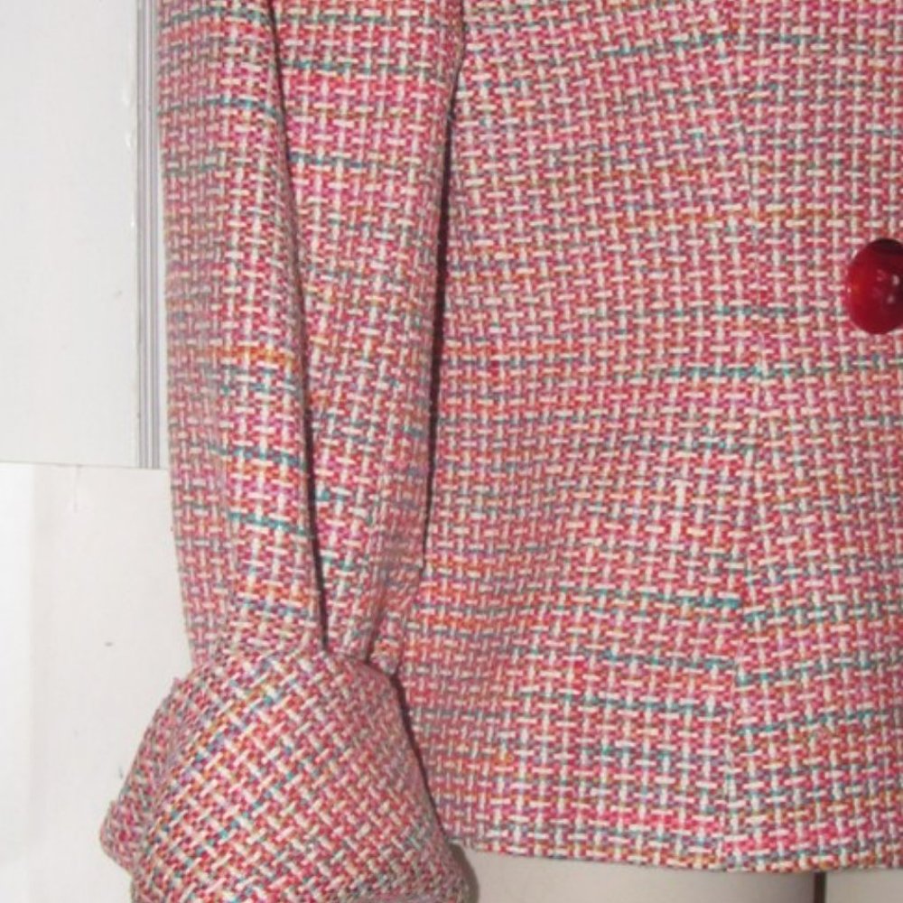 Dior Pink Red Turquoise Blue White Tweed Blazer - Picture 8 of 8